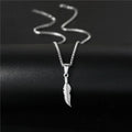 Collier et pendentif plume argenté