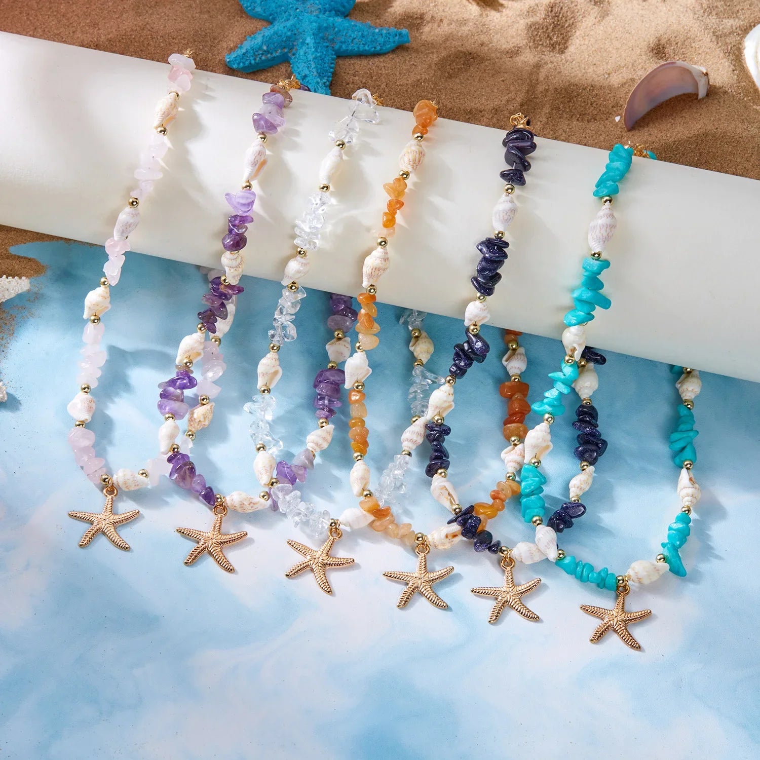Collier et son pendentif coquillage pour femme violet