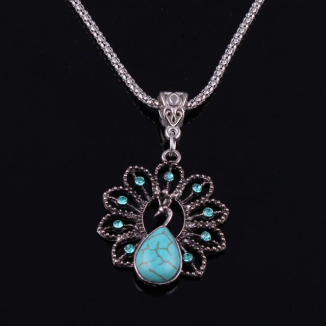 Ethnic Silver Turquoise Necklace