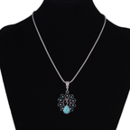 Ethnic Silver Turquoise Necklace