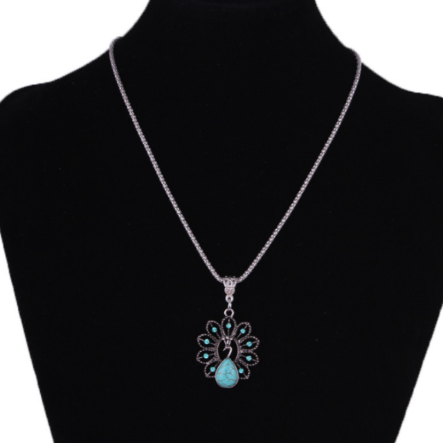 Ethnic Silver Turquoise Necklace