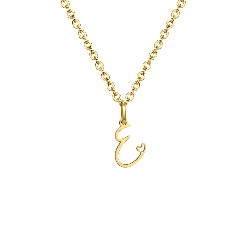 Collier femme avec pendentif initiale lettre et coeur