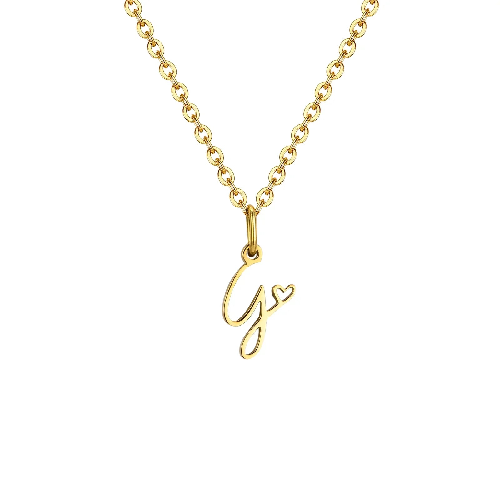 Collier femme avec pendentif initiale lettre et coeur g