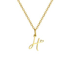 Collier femme avec pendentif initiale lettre et coeur h