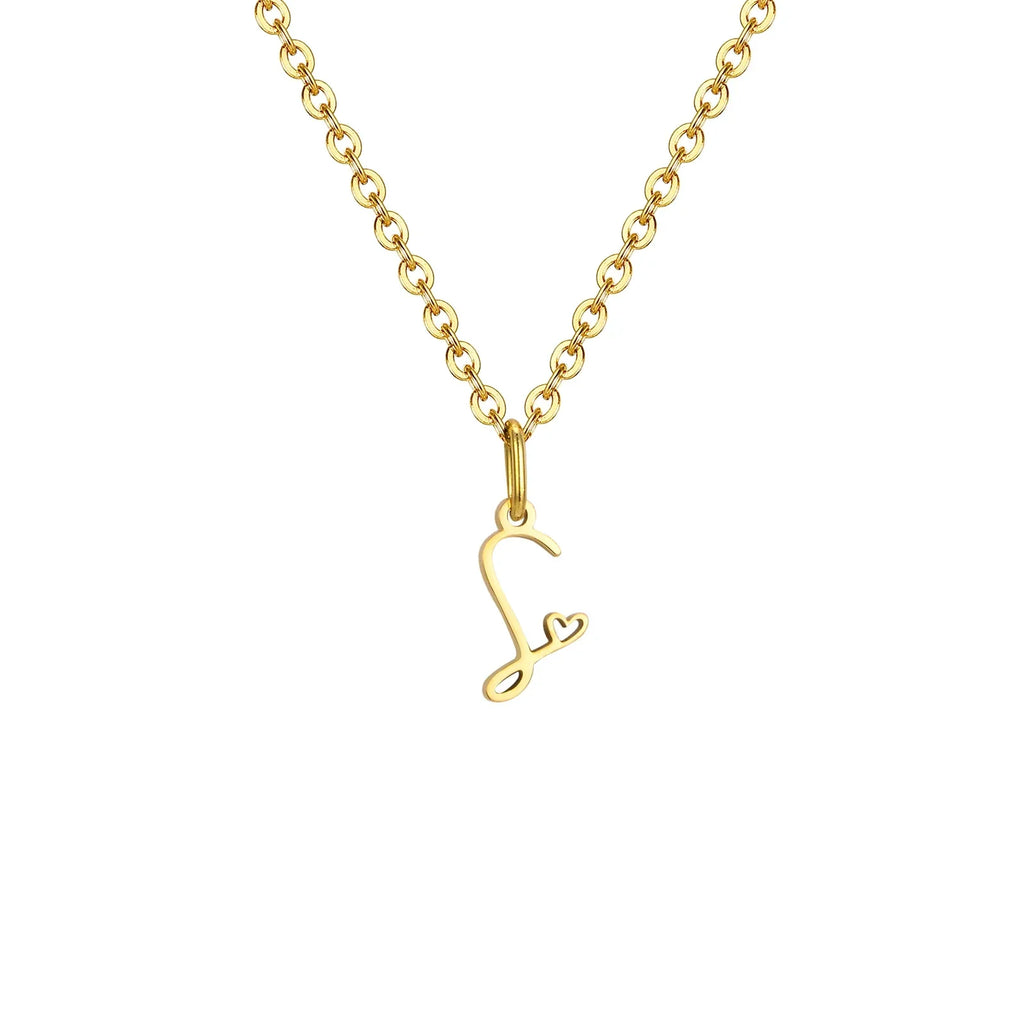 Collier femme avec pendentif initiale lettre et coeur s