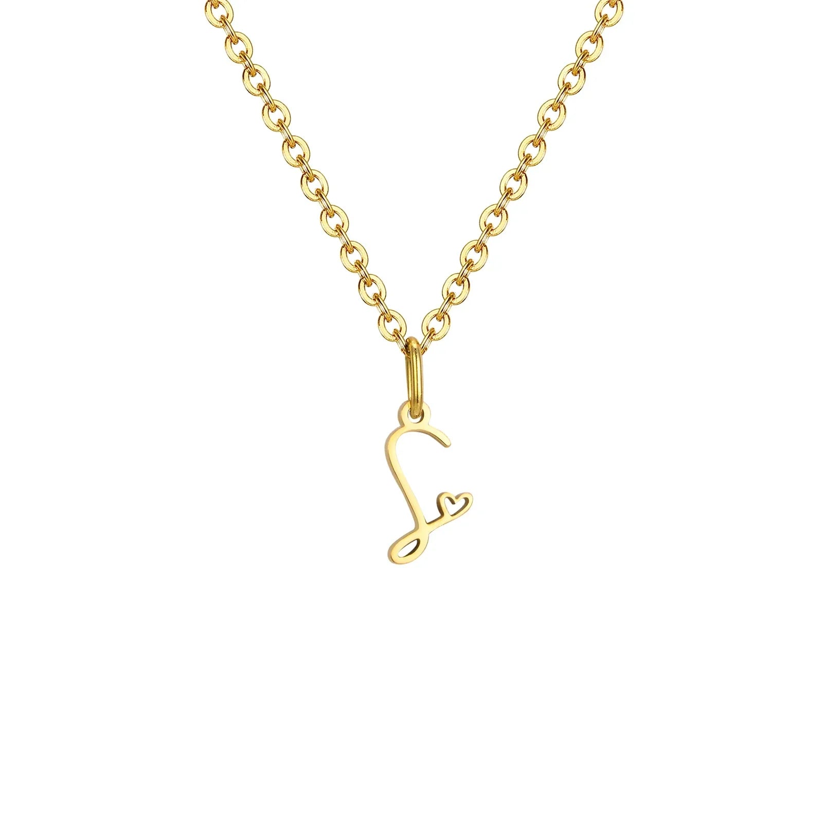 Collier femme avec pendentif initiale lettre et coeur s
