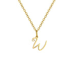 Collier femme avec pendentif initiale lettre et coeur w