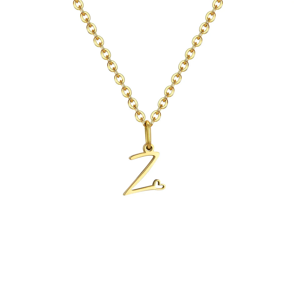 Collier femme avec pendentif initiale lettre et coeur z