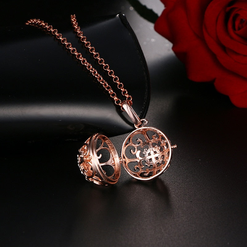 Pregnancy Bola Necklace with Hollow Pendant