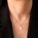 Women's Necklace Pendant Compass Rose Cardinal Gold