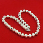 Elegant Women's Necklace with Silvered Pearls