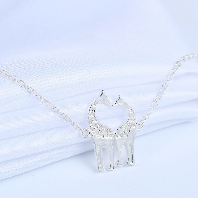 Silver Giraffe Necklace