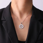 Life Seed Necklace Women's Flower of Life Pendant silver