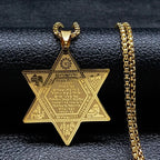 Hexagram Necklace Star of David Judaism Pendant style 1 gold