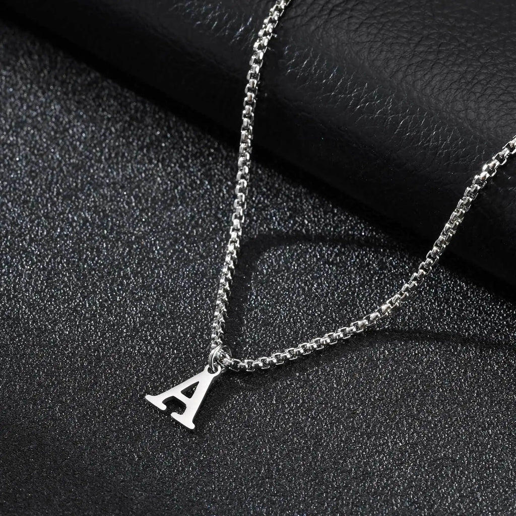 Collier homme avec pendentif initiale a