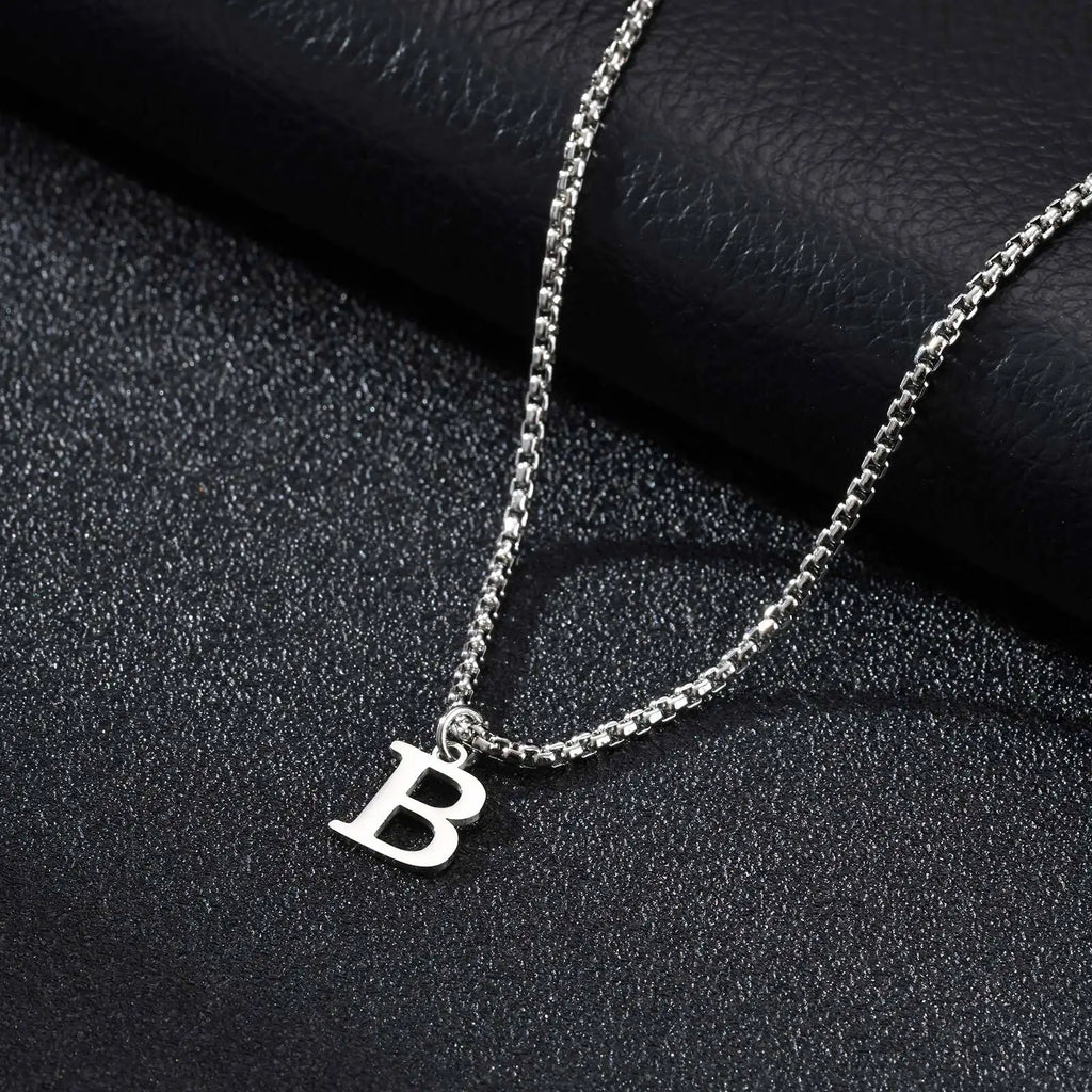 Collier homme avec pendentif initiale b