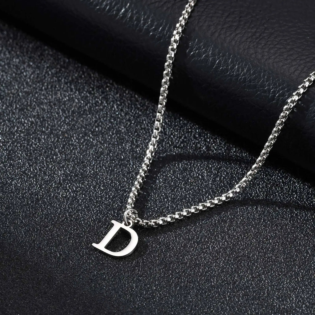 Collier homme avec pendentif initiale d