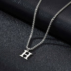 Collier homme avec pendentif initiale h