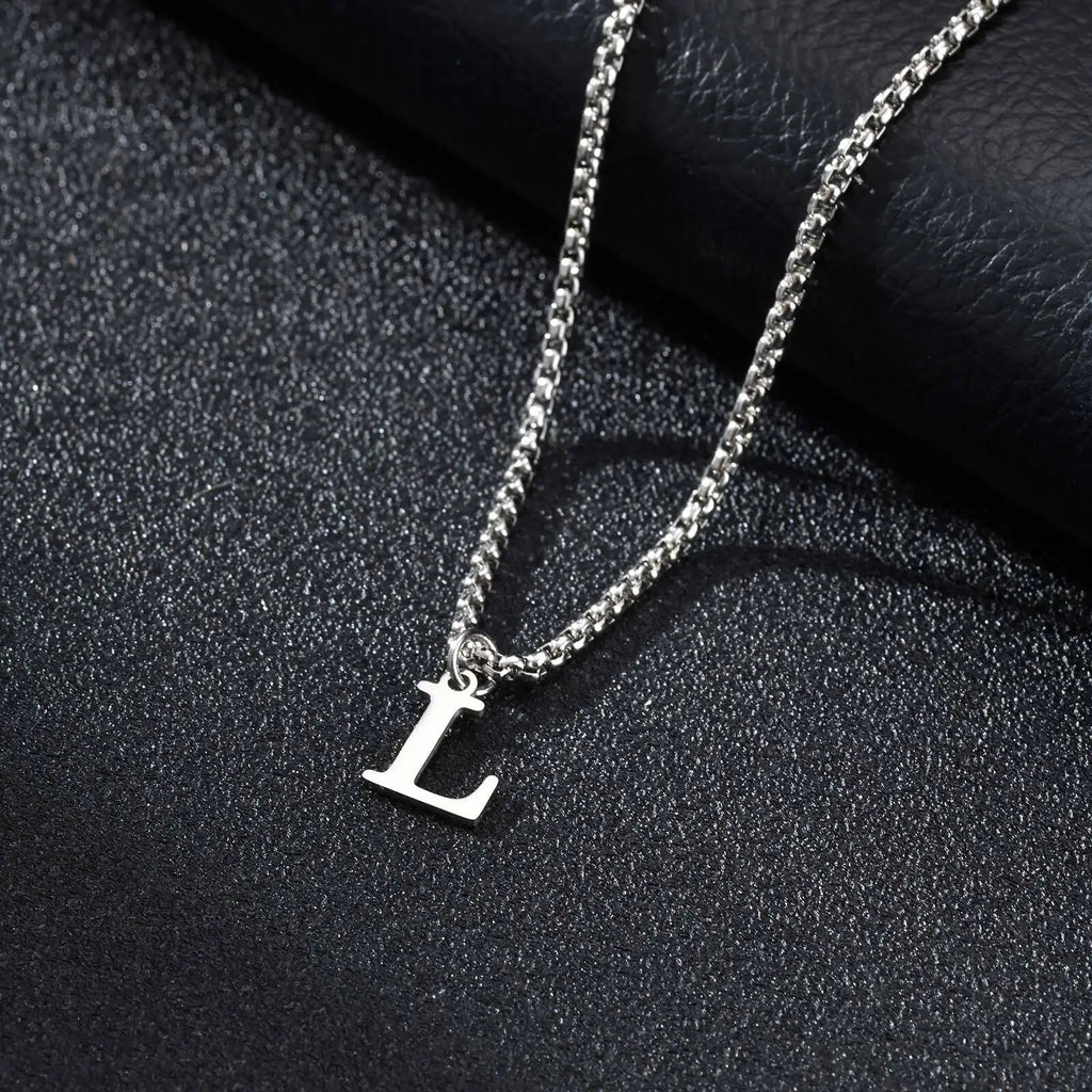Collier homme avec pendentif initiale l