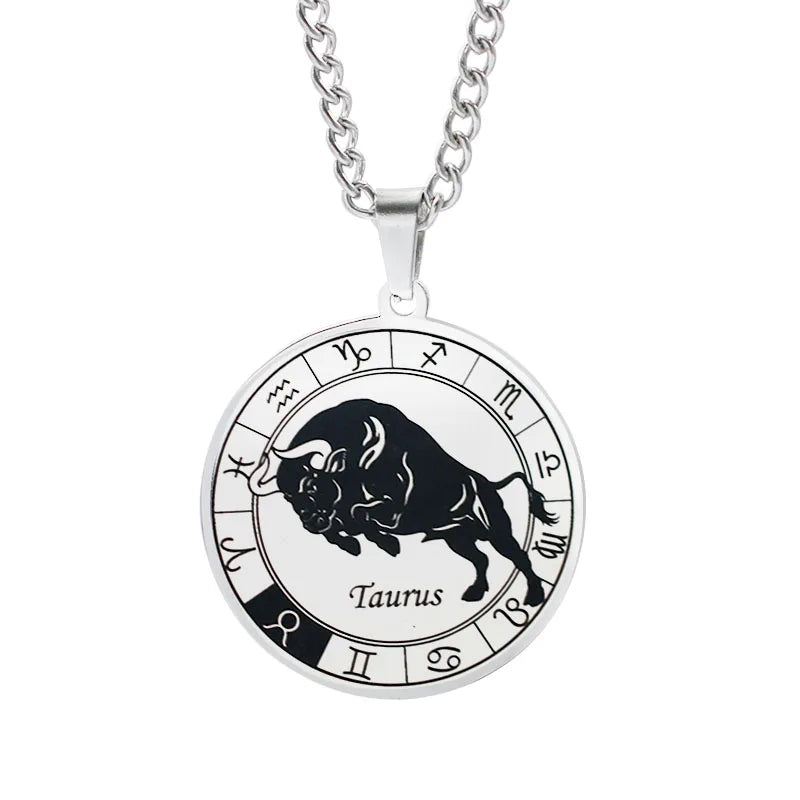 Horoscope Necklace Pendant Zodiac Constellations Silver Taurus