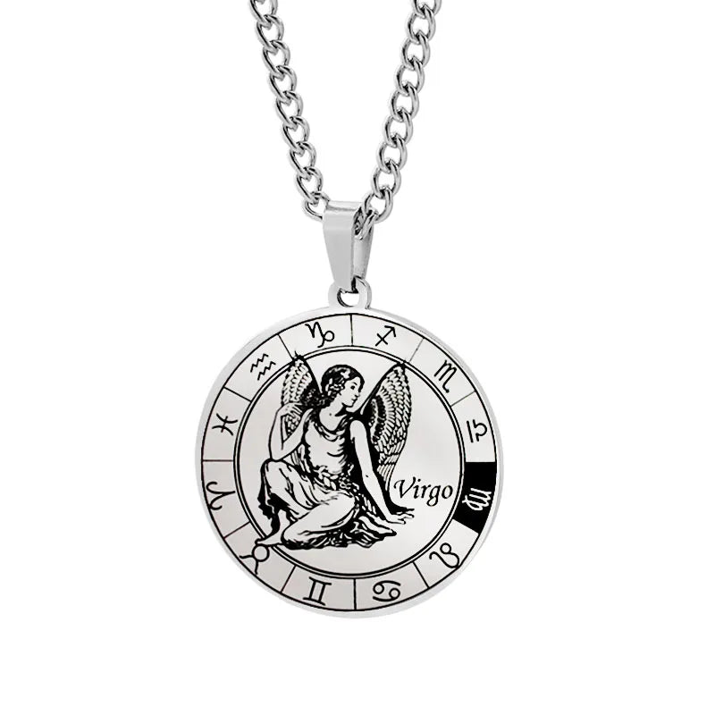 Horoscope Necklace Pendant Zodiac Constellations Silver Virgo