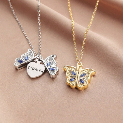 I Love You Papillon Necklace