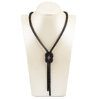 Collier Long avec Pendentif Noeud noir