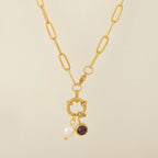 Collier maillons avec pendentif perle et pierre de naissance mai