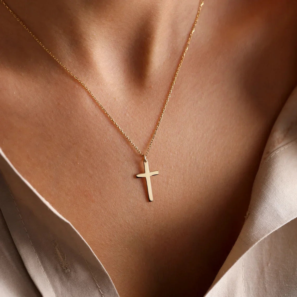 Necklace & Cross Pendant Woman gold