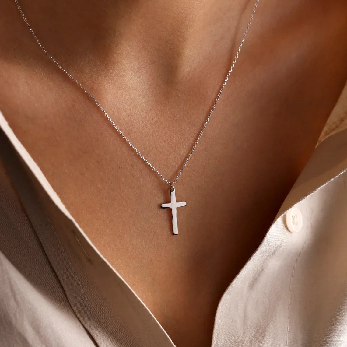Necklace & Cross Pendant Woman silver
