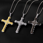 Men's Silver Cross Necklace & Pendant