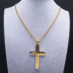 Necklace & Pendant Cross Christian Men's Gold