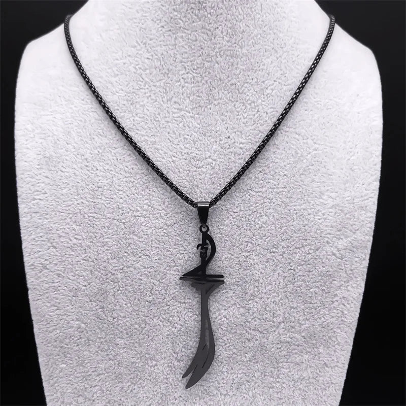 Collier noir avec pendentif épée d'Ali Zulfikar arabe islam musulman
