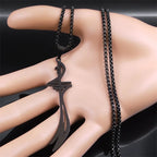 Collier noir avec pendentif épée d'Ali Zulfikar arabe islam musulman