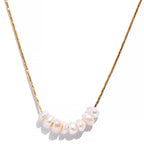 Necklace with Natural Gold Pearls