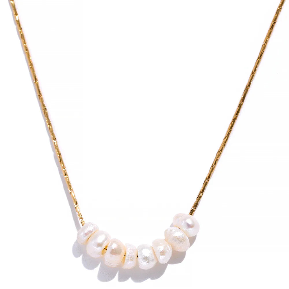 Necklace with Natural Gold Pearls