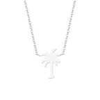 Palm Tree Gold & Silver Necklace for Women silver