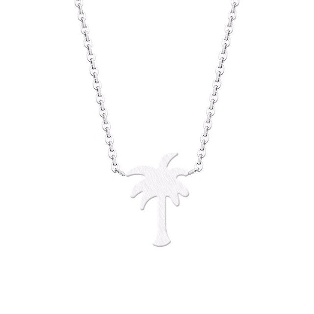 Palm Tree Gold & Silver Necklace for Women silver