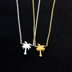 Palm Tree Gold & Silver Necklace for Women