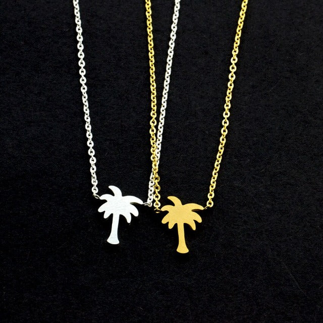 Palm Tree Gold & Silver Necklace for Women