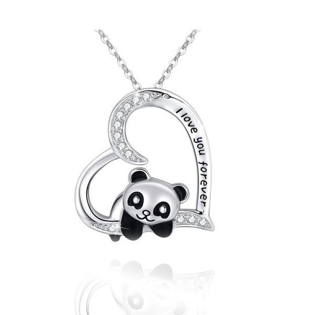 Silver Panda Necklace A