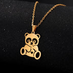 Collier Panda Pendentif Mignon Or