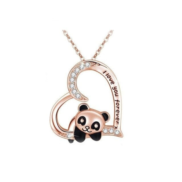 Rose Gold Panda Necklace A