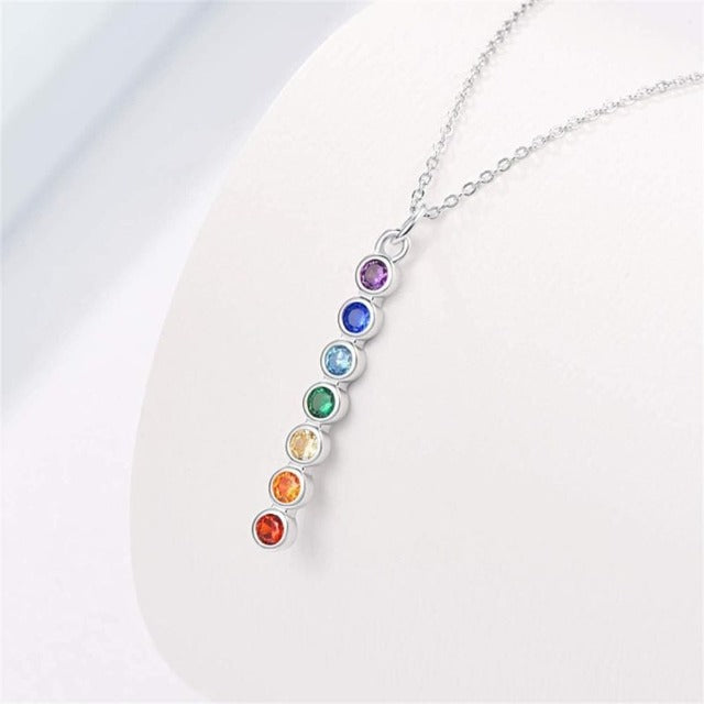 7 Chakras Pendant Necklace Natural Stones Chain Men Women
