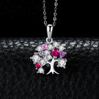 Tree of Life Pendant Necklace with Stones for Women