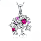 Tree of Life Pendant Necklace with Stones for Women