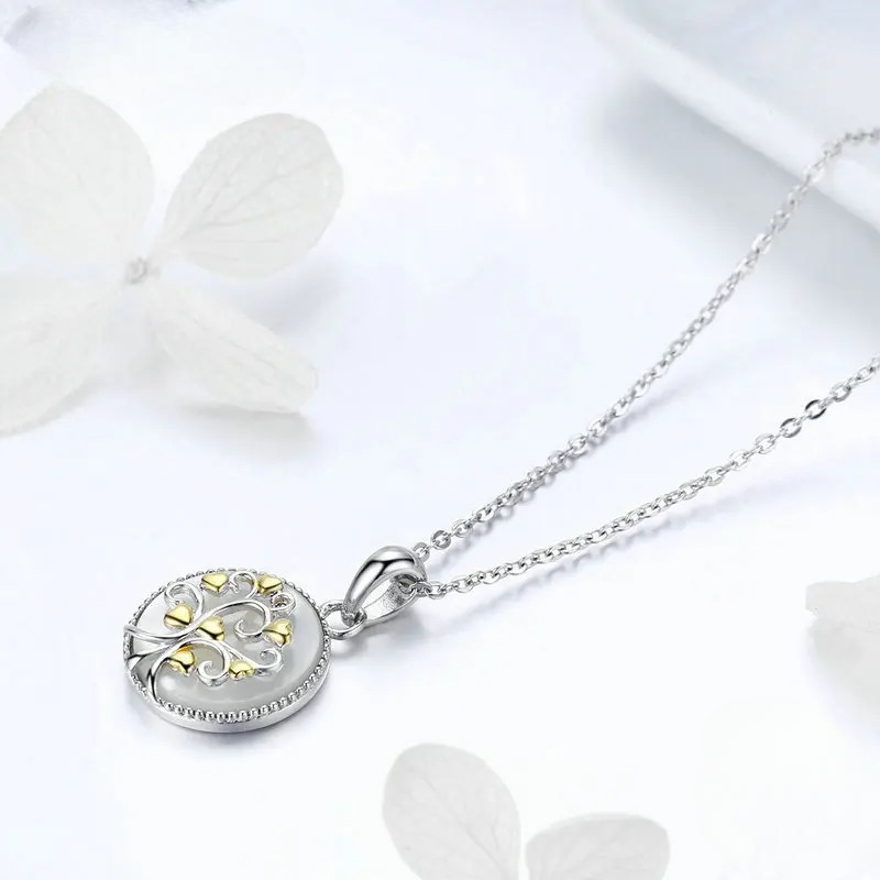 White Tree of Life Pendant Necklace