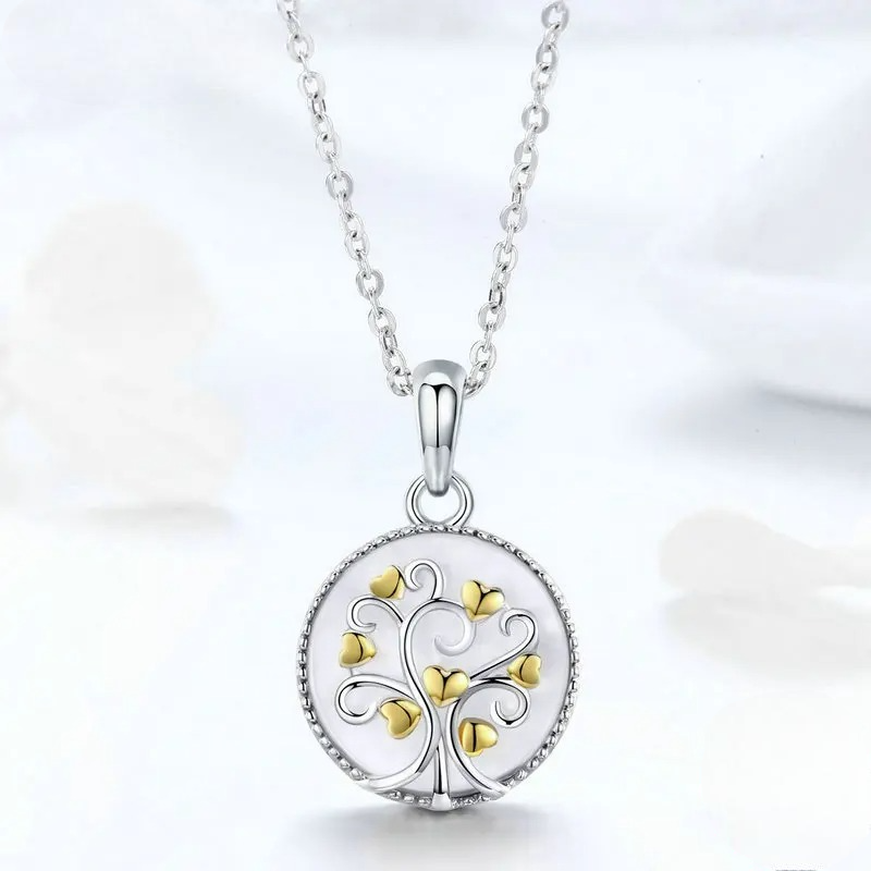 White Tree of Life Pendant Necklace