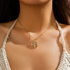 Tree of Life Pendant Necklace with Crystal