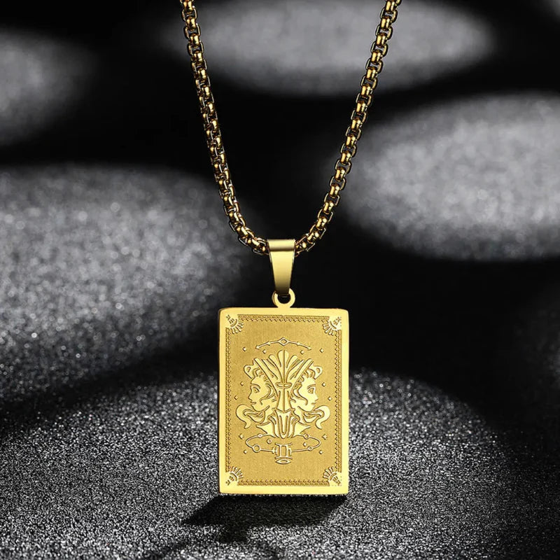 Pendant Necklace with Zodiac Sign gold